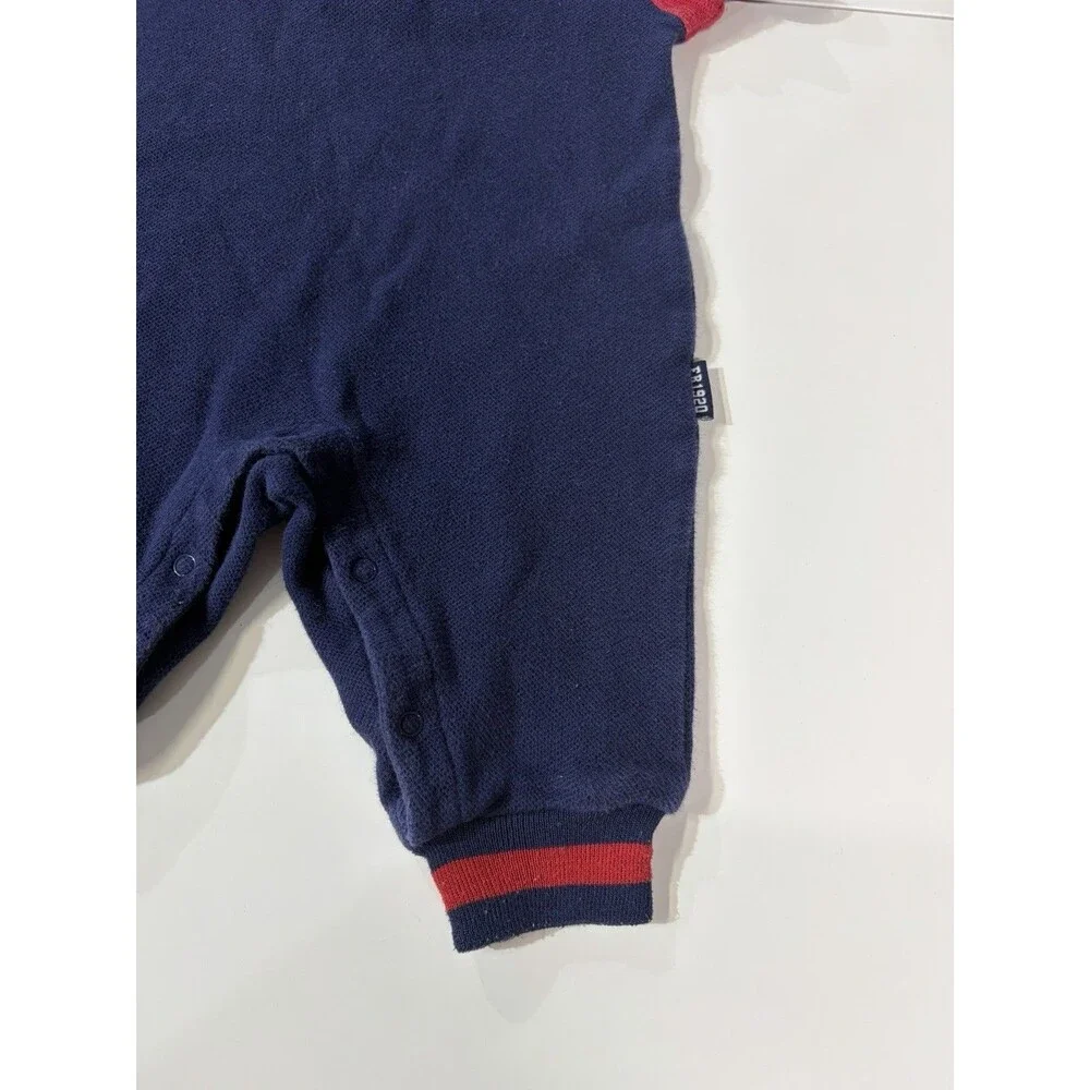 Vintage 90’s Eddie Bauer Blue Red Cotton One-Piece Romper 3-6 Months